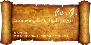 Cservenyák Györgyi névjegykártya