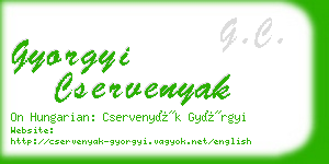 gyorgyi cservenyak business card